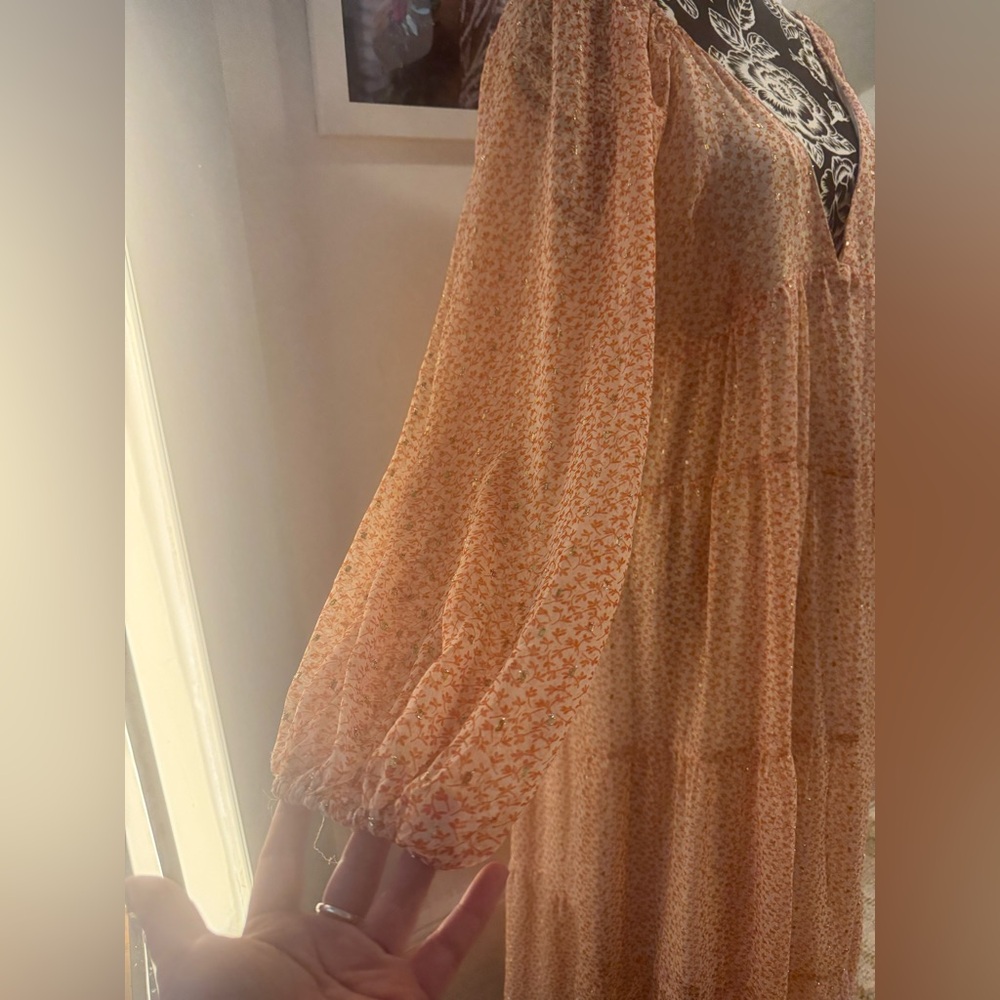 ASOS Floral Maxi Dress in Peach - Picture 3 of 5